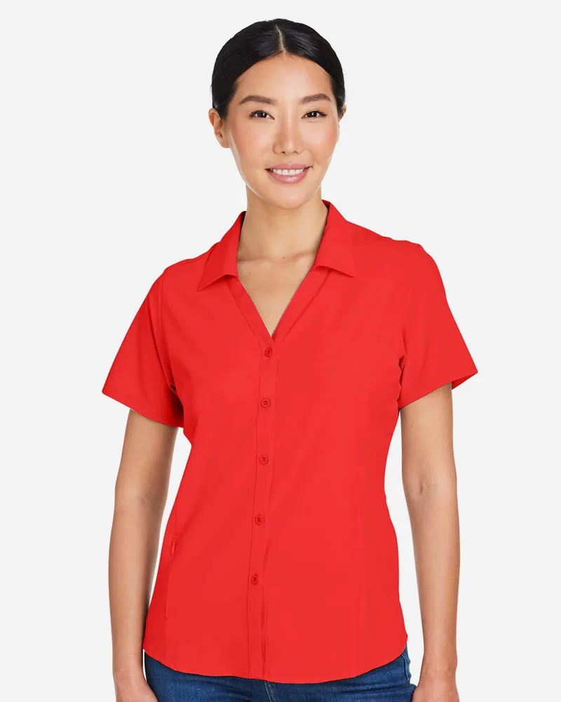 CORE365™ Ladies' Ultra UVP® Marina Short Sleeve Shirt view 2