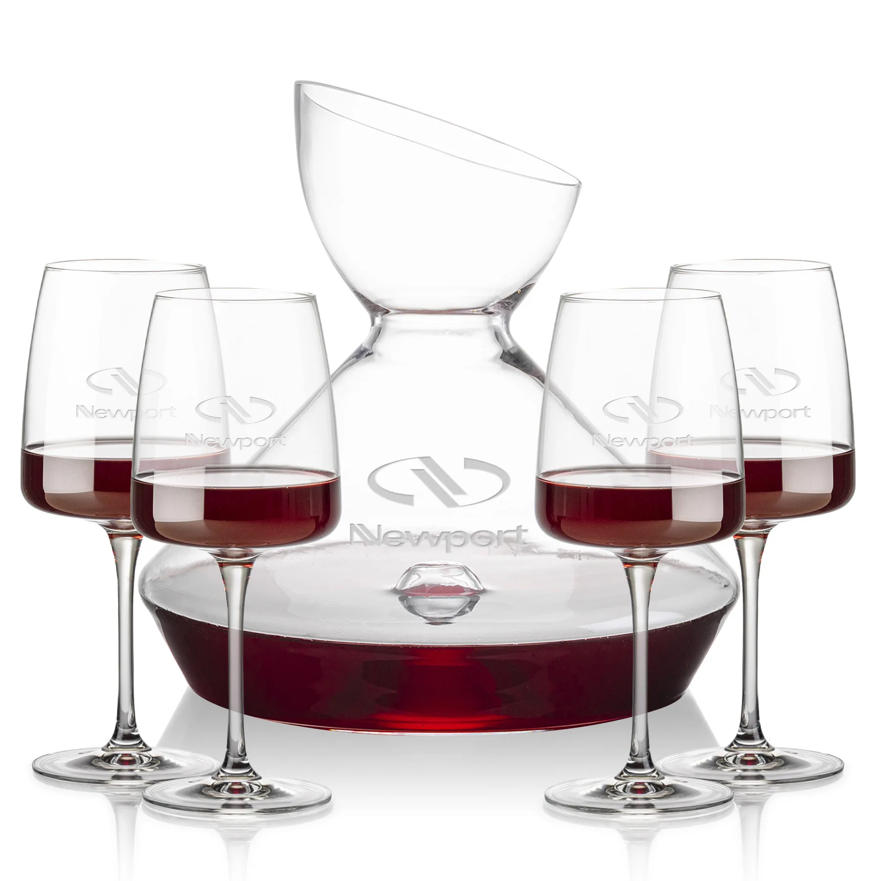 Stemmed Set, Dunhill Wine Set, Carafe & 4 Wine