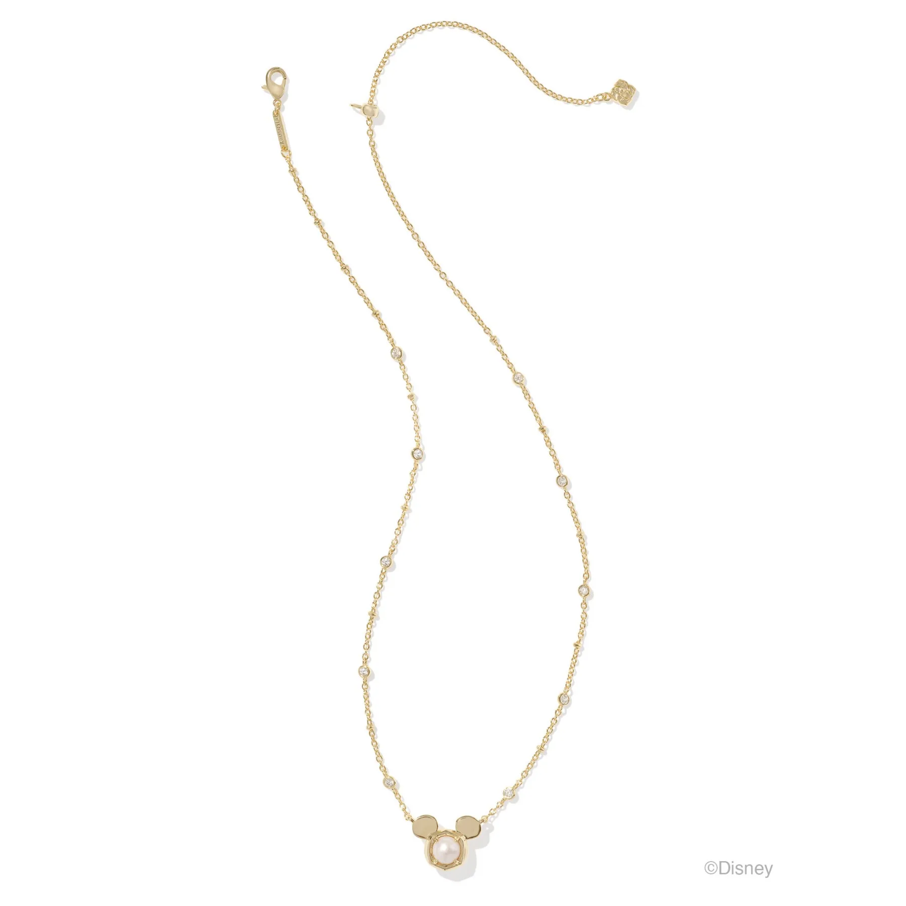 Kendra Scott Disney Gold Mickey Mouse Short Pendant Necklace in Freshwater Cultured Pearl
