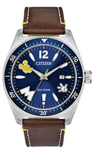 Citizen® Disney® Vintage Mickey Mouse Eco-Drive® Watch w/Brown Strap