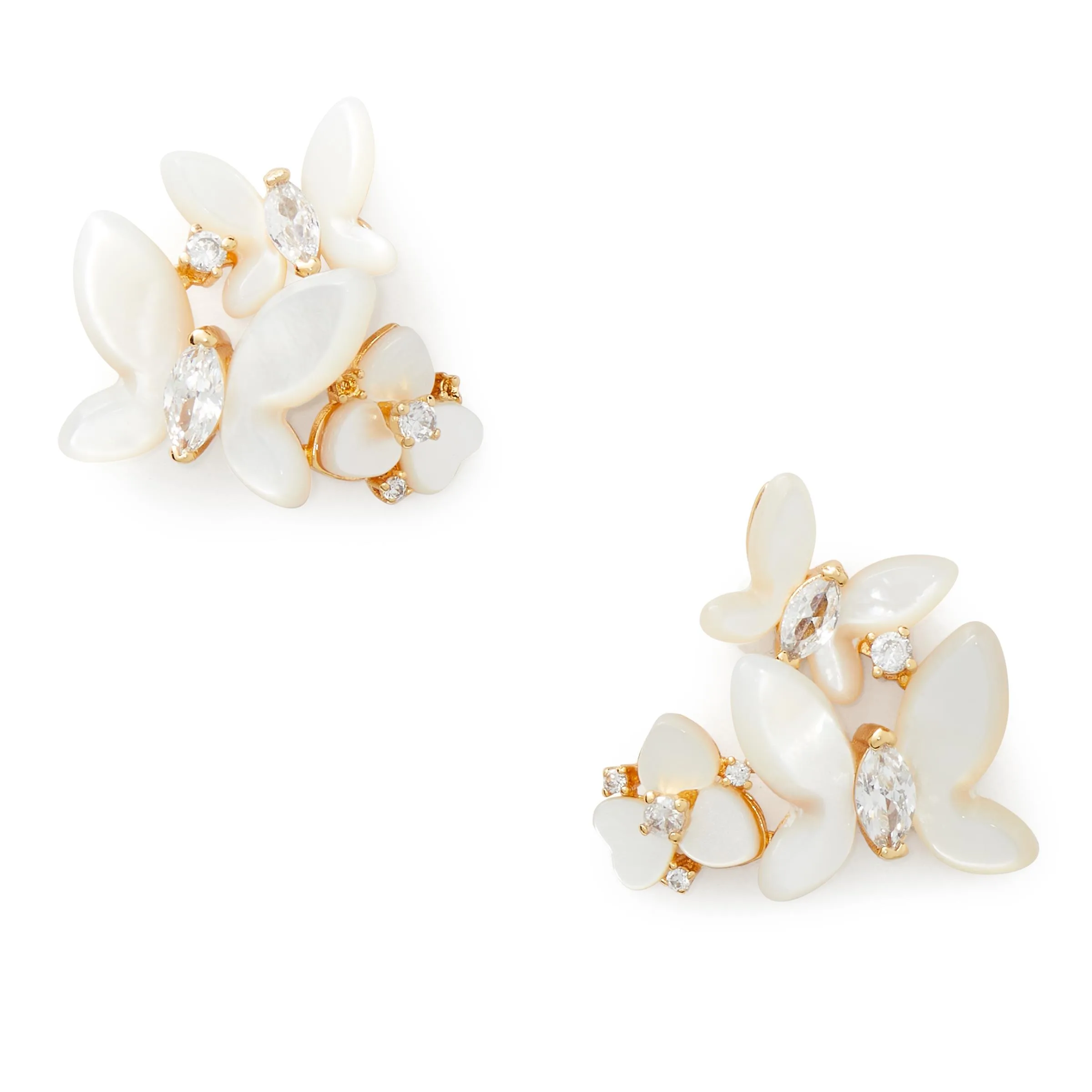 kate spade new york Social Butterfly Cluster Studs - White Multi