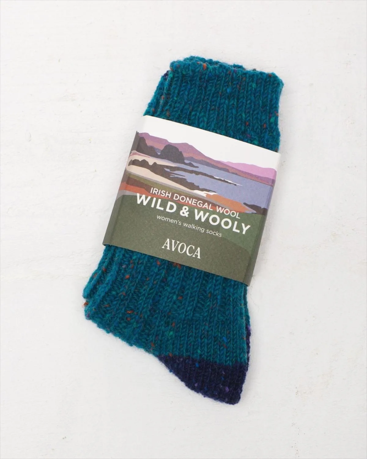 Avoca Women's Wild And Wooly Socks - Teal Blue/Navy Blue
