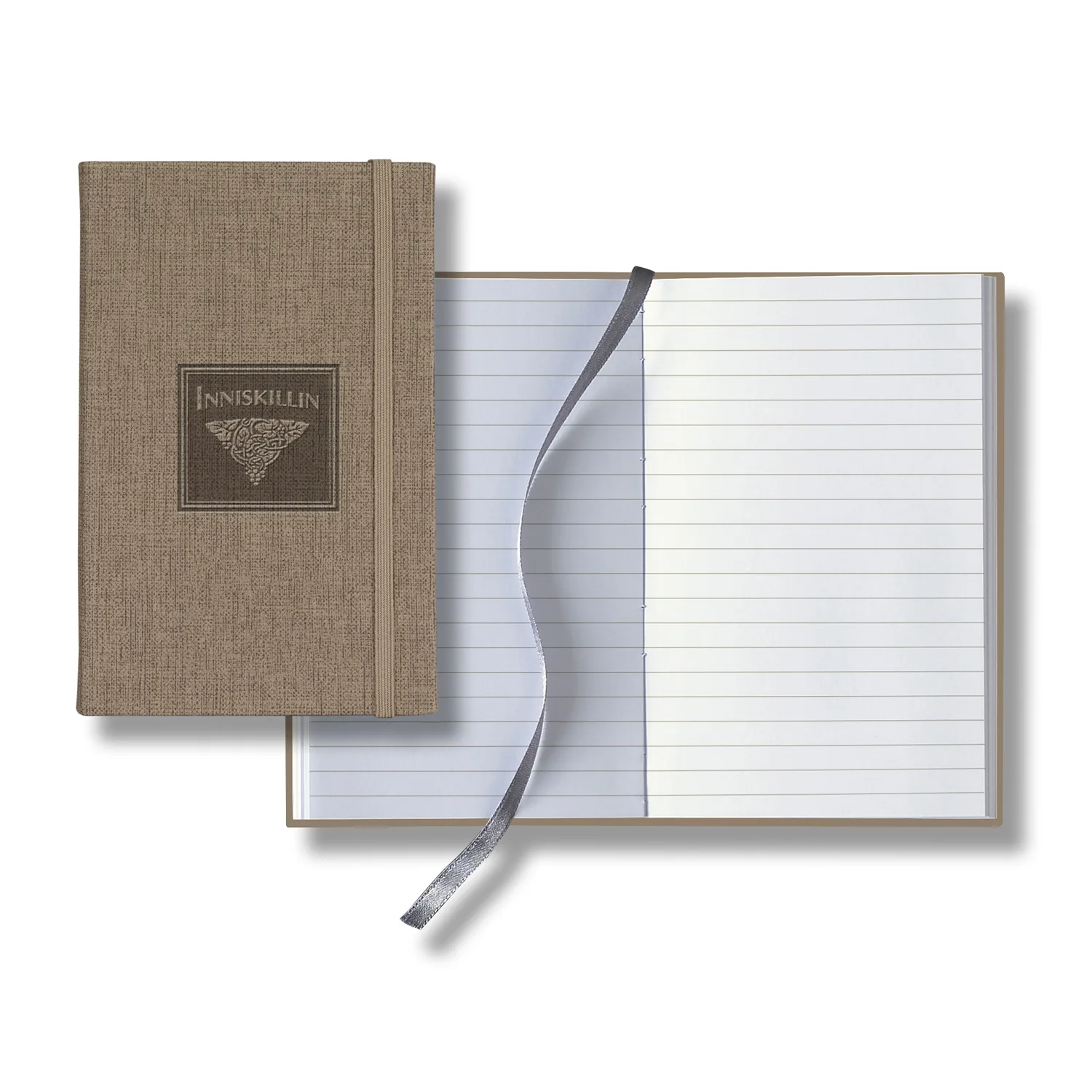 Castelli Linen Banded Pico Lined White Page Journal view 3