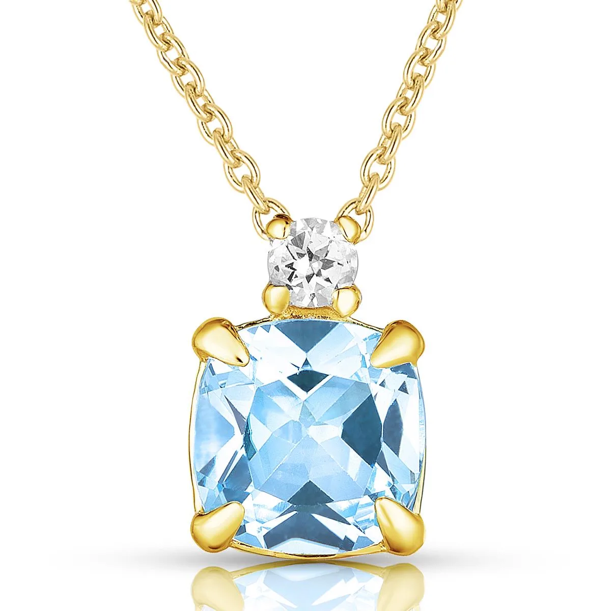 Jilco Inc Blue Topaz Necklace - Yellow Gold