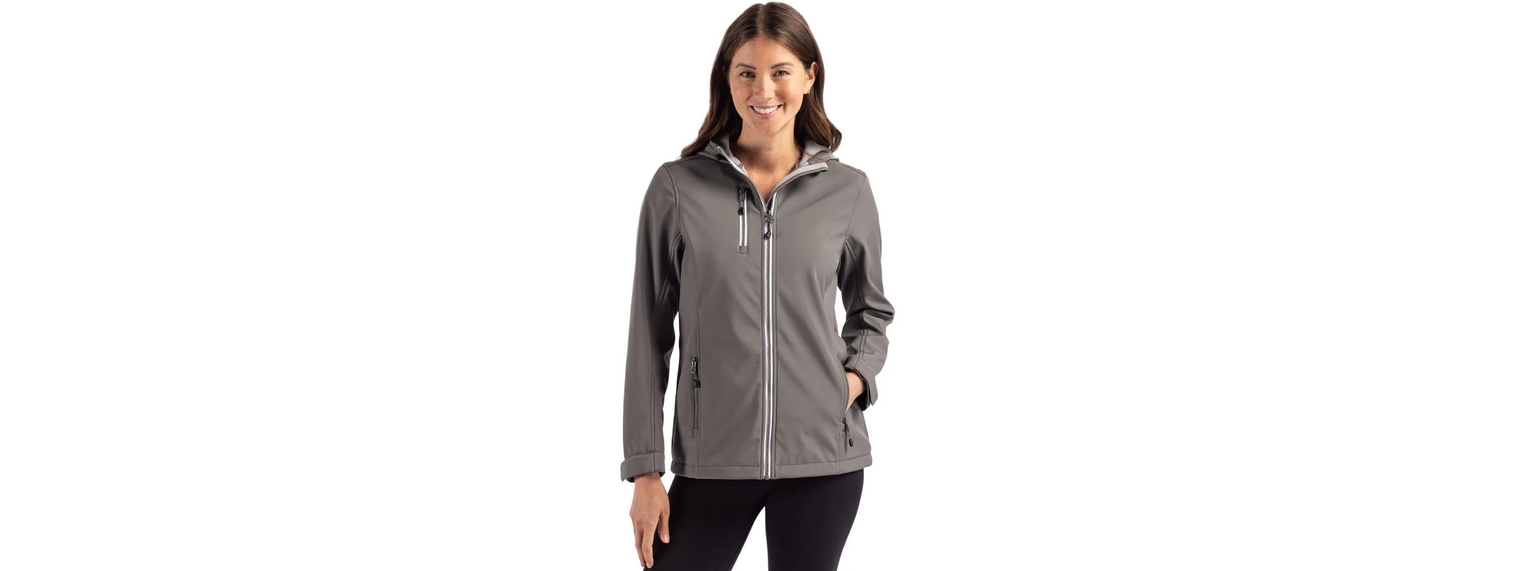 Clique Telemark Eco Stretch Softshell Full Zip Womens Hooded Jacket view 3