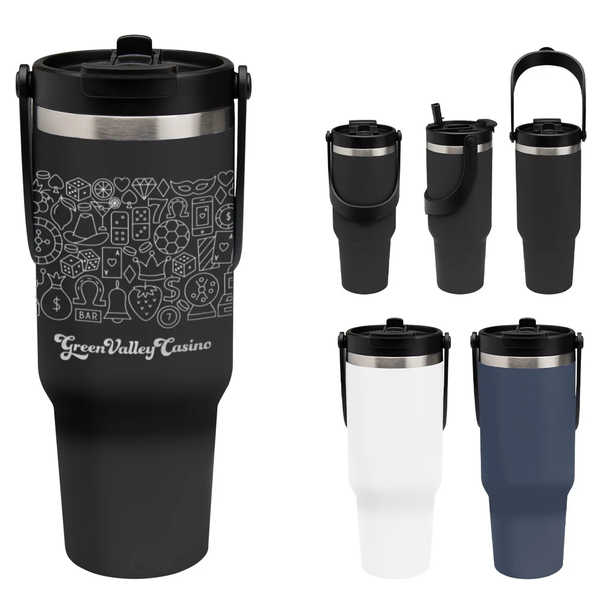 40 Oz. Full Laser Peak Intrepid Recycled Stainless Steel Tumbler view 2