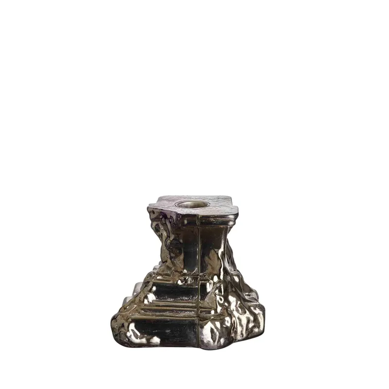 Kosta Boda Rocky Baroque Candlestick Glossy Glaze Small