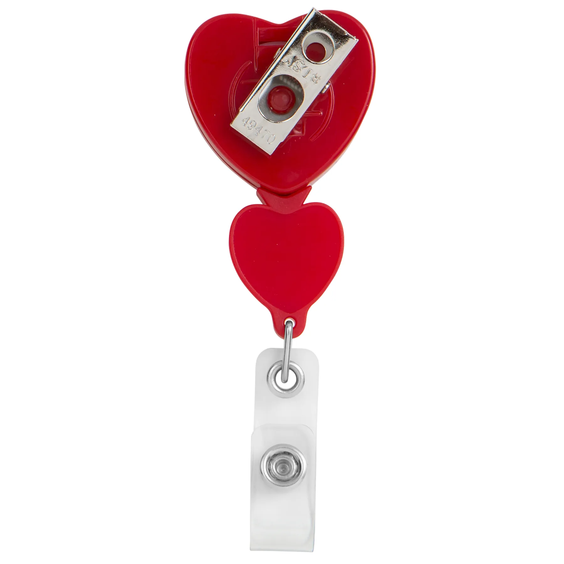 Double Up Heart Retractable Badge Reel view 3