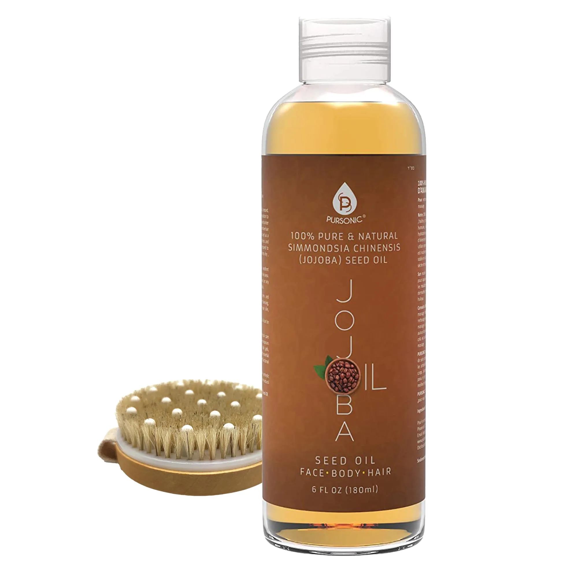 Pursonic Beauty Bundle - Golden Jojoba Oil & Bath Brush Massager