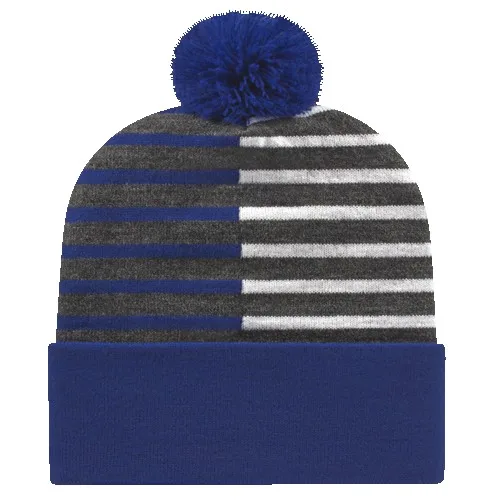 Half Color Knit Cap with Cuff view 3