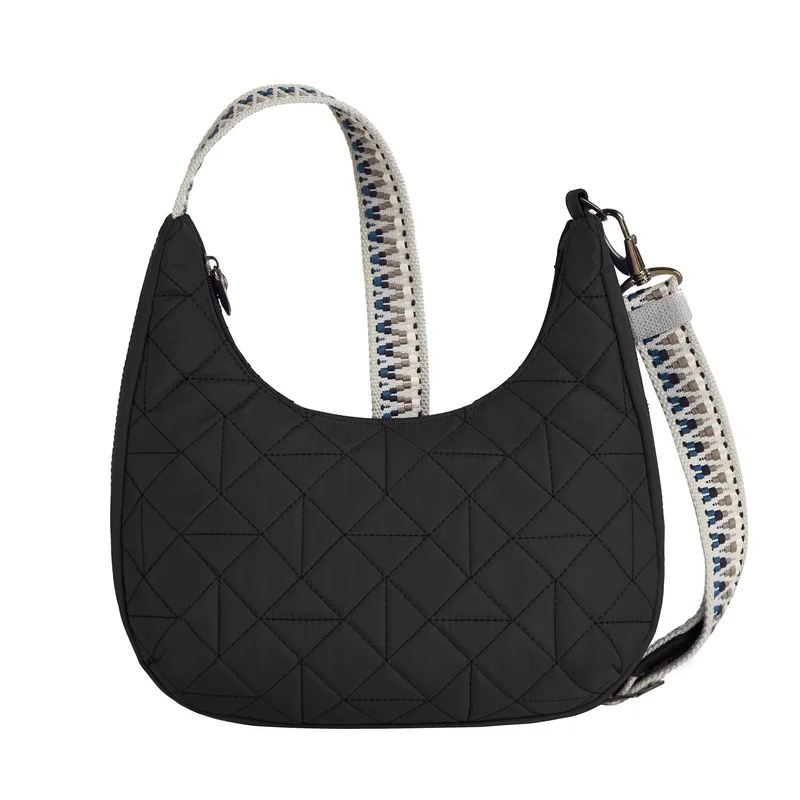Travelon Boho Anti-Theft Slouchy Crossbody Geo Black