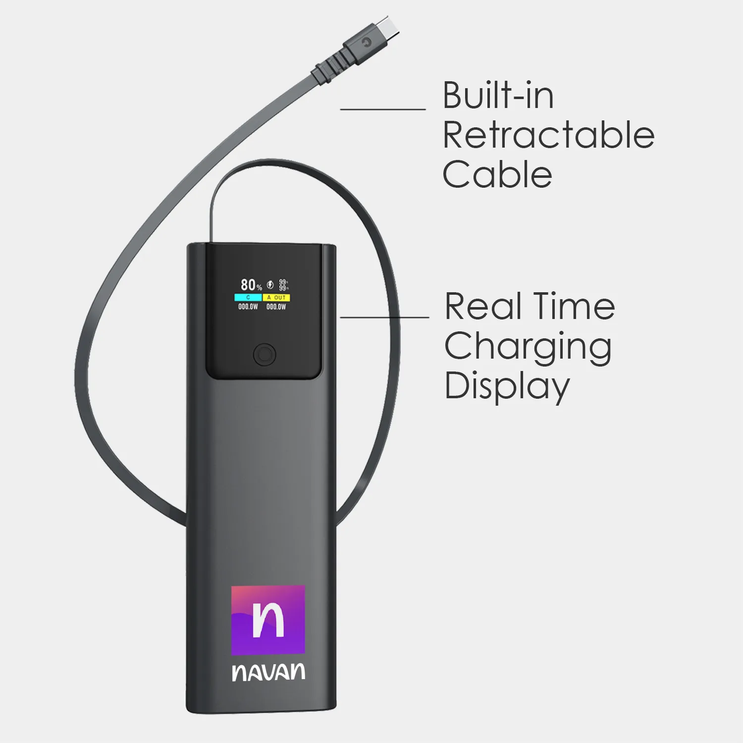 Built-in Retractable Cable