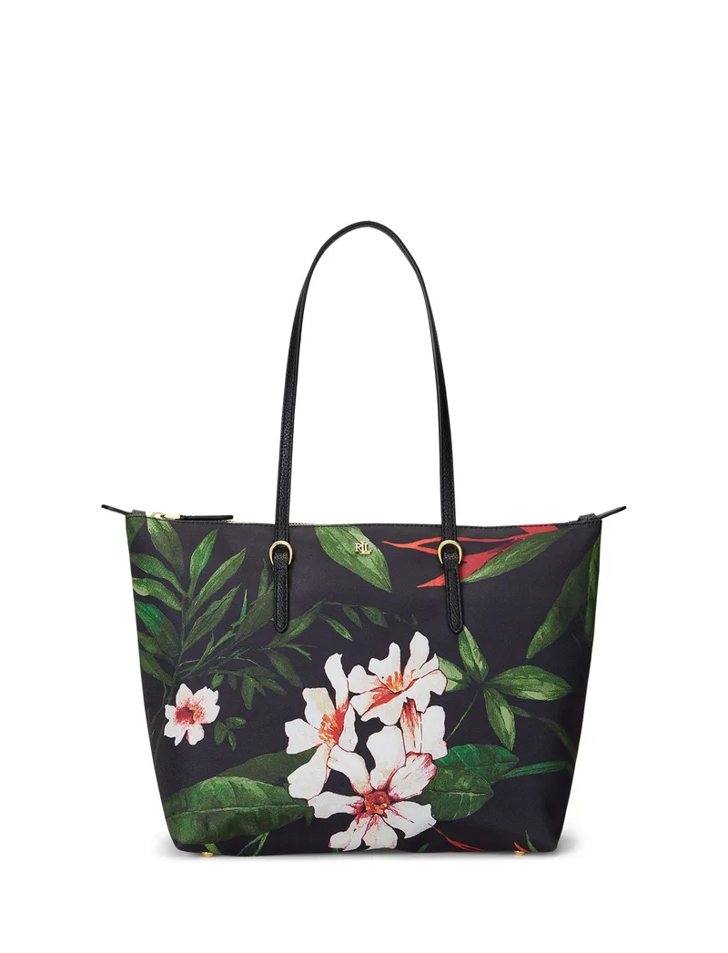 Ralph Lauren Floral Nylon Medium Keaton Tote Bag
