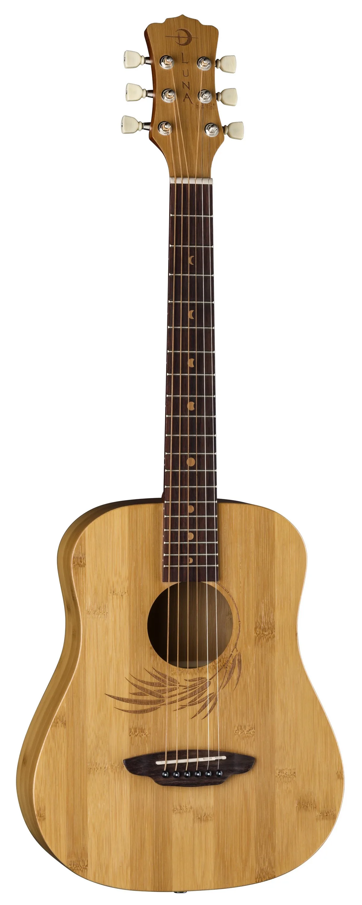 Luna Safari Bamboo 6 String Acoustic Travel Guitar w/Gigbag