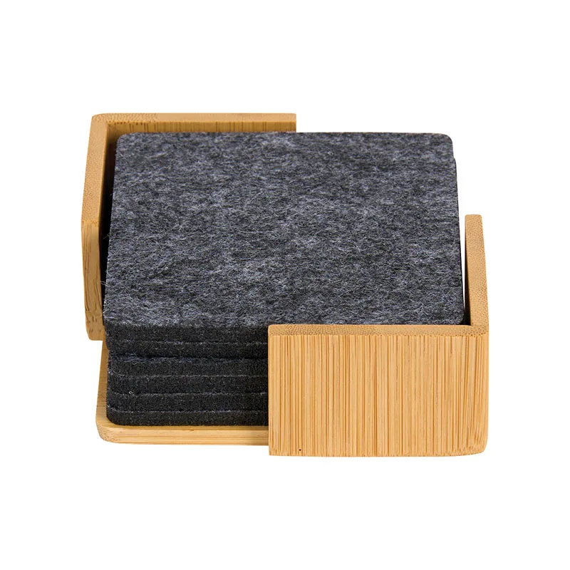 Redmond 6pc Recycled Felt Coaster Set view 2