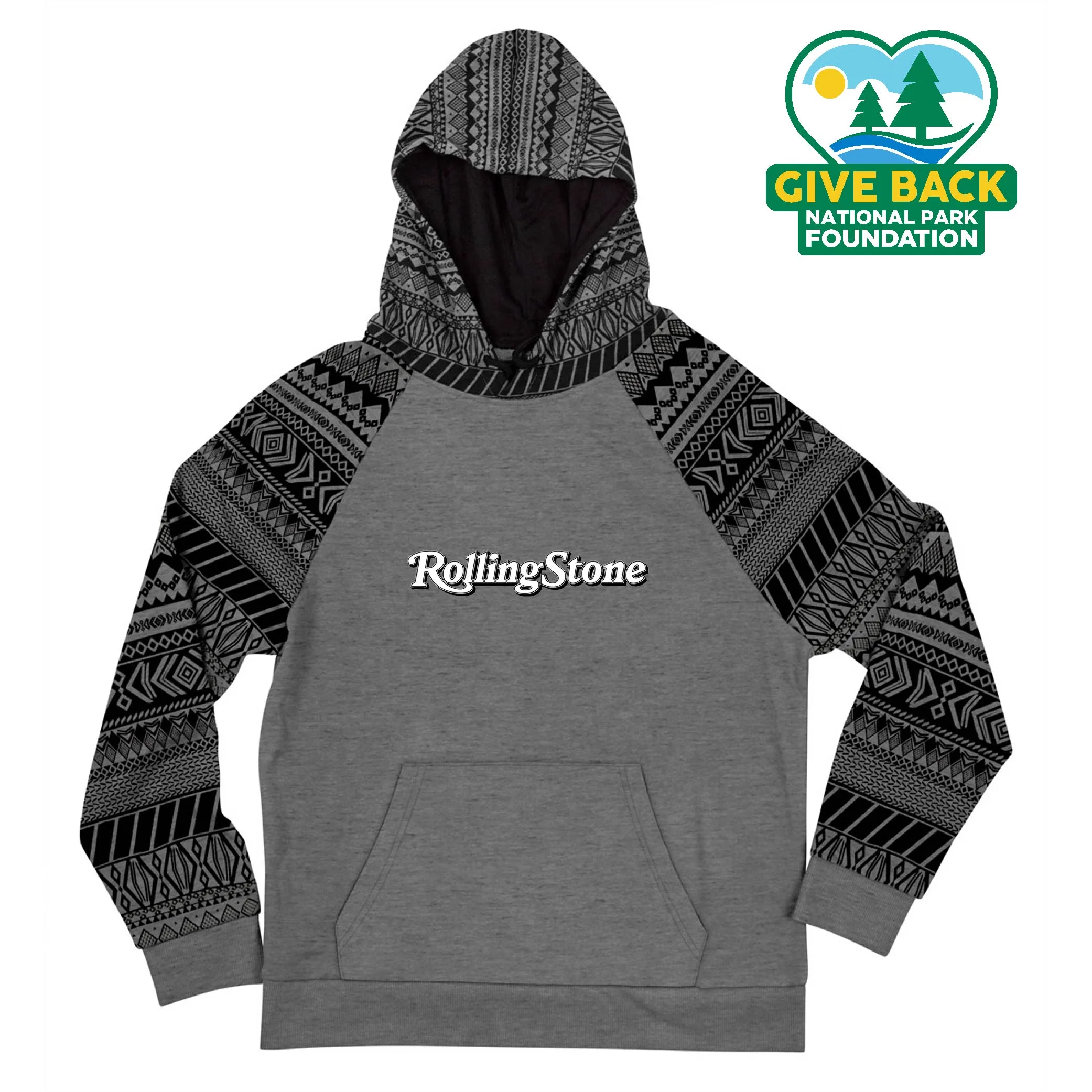 ACE Adult Pattern Blocked Cotton Hoodie view 3