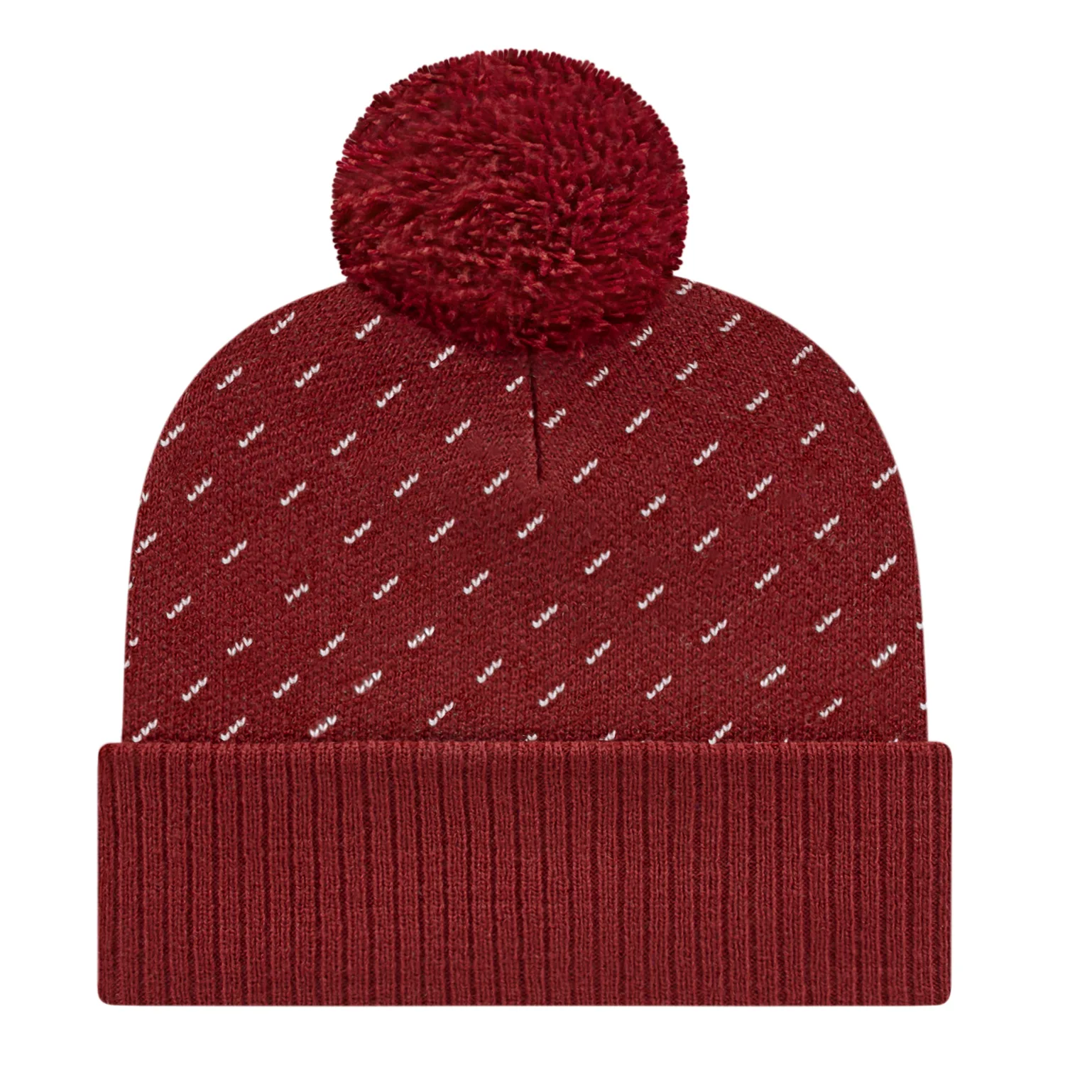 Diagonal Dash Knit Cap With Ribbed Cuff view 2