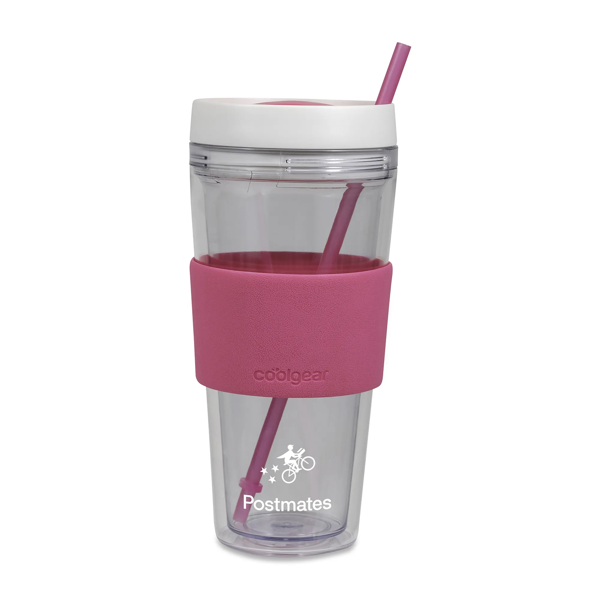 Cool Gear® Callisto Chiller Clear Straw Bottle - 24 Oz. - Pink