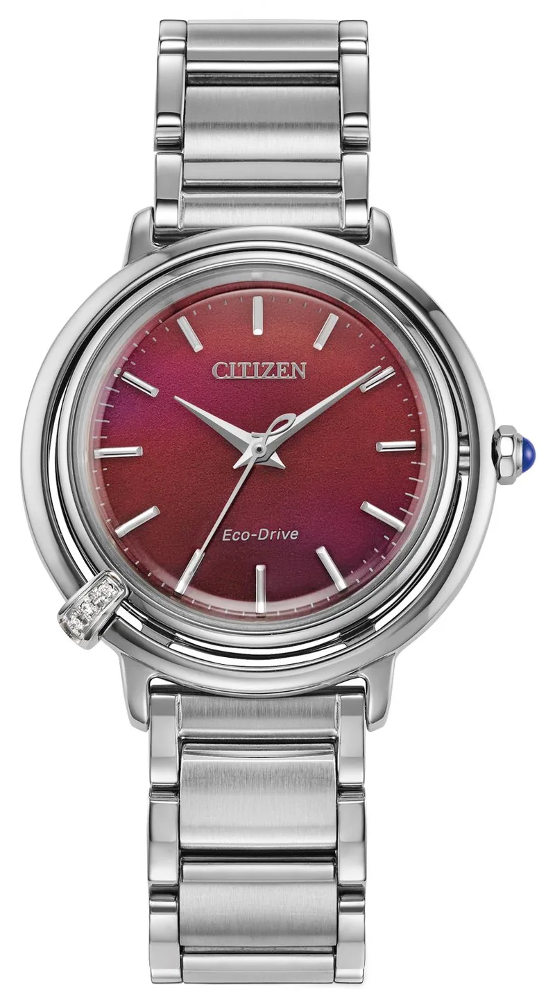 Citizen Watch Ladies' Arcly Stainless Steel Bracelet Watch, Red Mop Dial