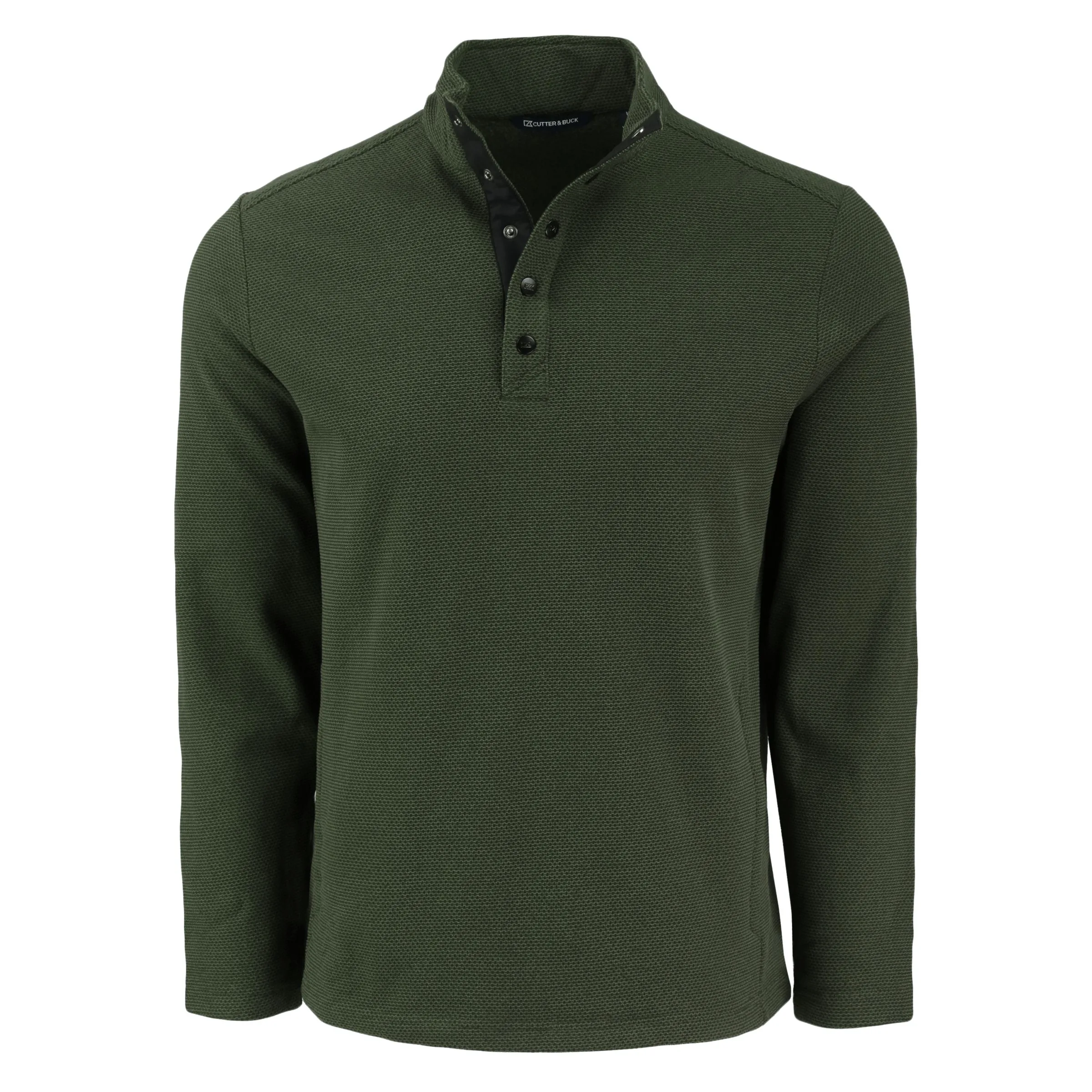 Cutter & Buck Hunts Point Eco Textured Fleece Recycled Mens Snap Pullover view 3