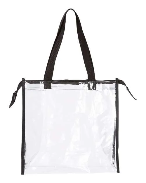 OAD Clear Zippered Tote w/Full Gusset