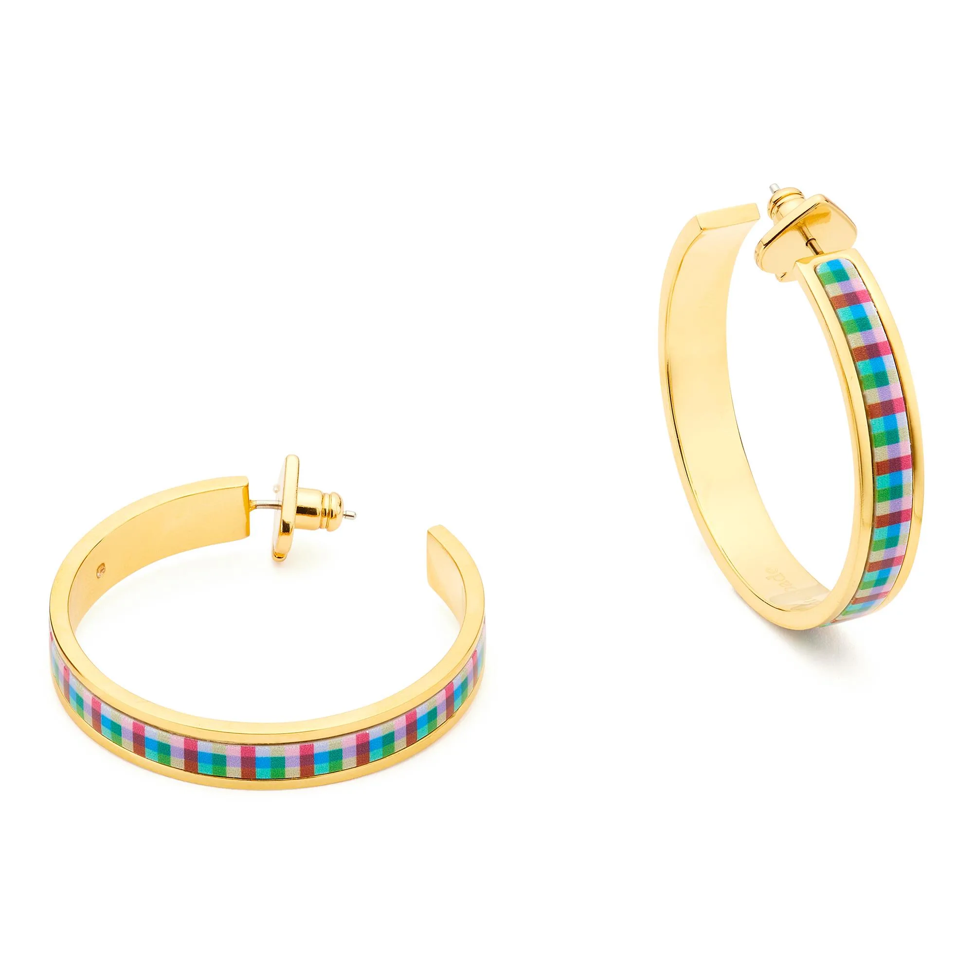 kate spade new york Heritage Spade Flower Hoops - Blue Madras