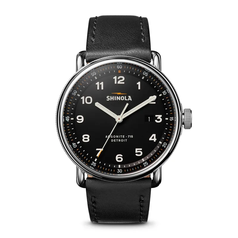 Shinola The Canfield Model C56 Leather Strap Watch