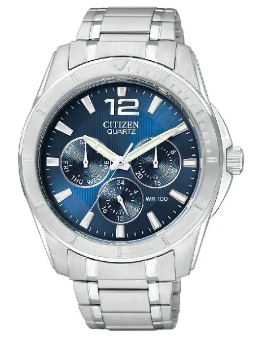 Citizen® Men's Quartz Stainless Steel Watch w/Blue Dial