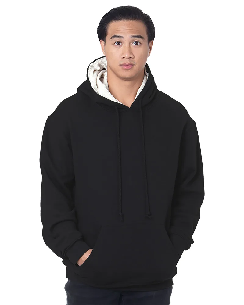 BAYSIDE Adult USA Made Super Heavy Thermal-Lined Hooded Sweatshirt