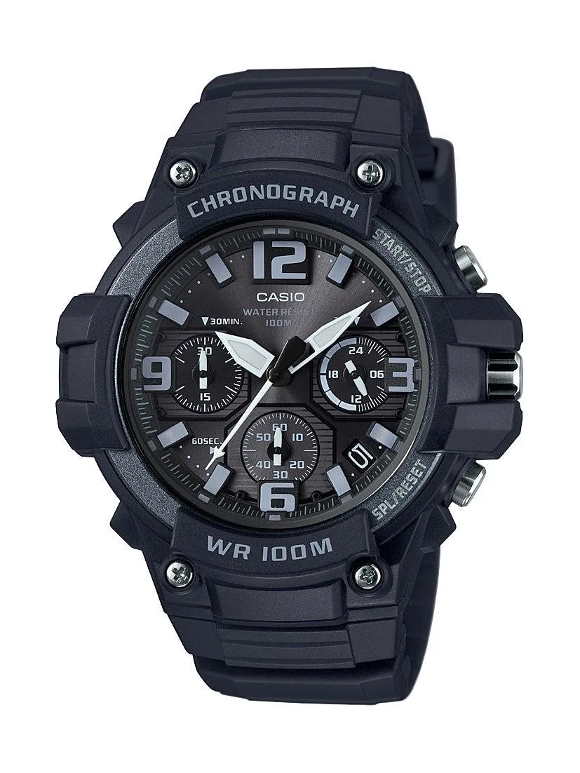 Casio Mens Classic Chronograph Analog Resin Watch Black