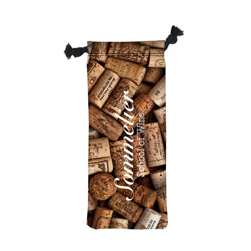 6" W X 15.5" H Wine Drawstring Bag view 2