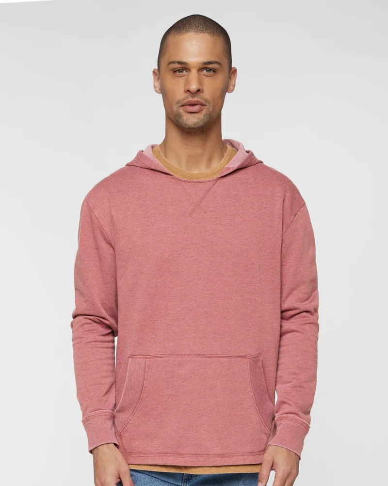 LAT® Unisex Vintage Wash Fleece Hoodie Sweatshirt view 2