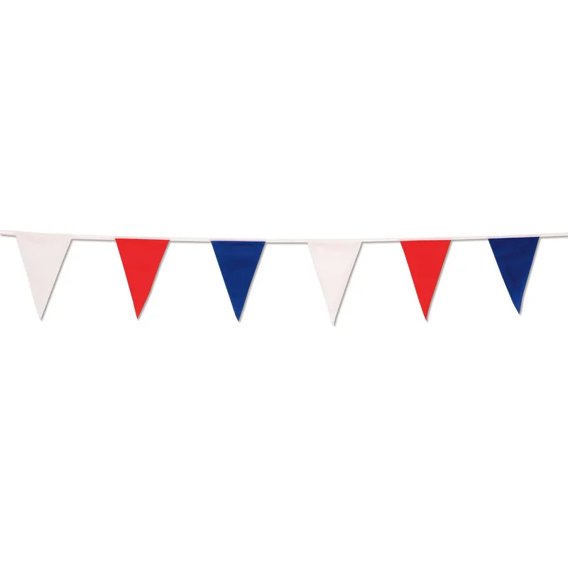 60' Red, White & Blue Pennant String view 4
