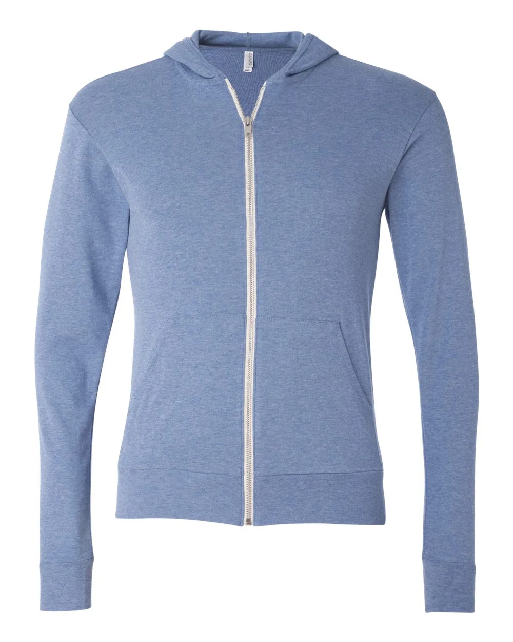 Bella+Canvas® Unisex Lightweight Hooded Full-Zip Sweater view 2