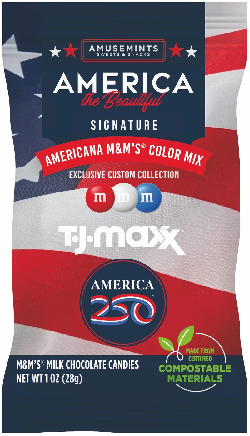 1 oz. ECO-Digibag, Compostable & Full Color, America 250 M&M'S