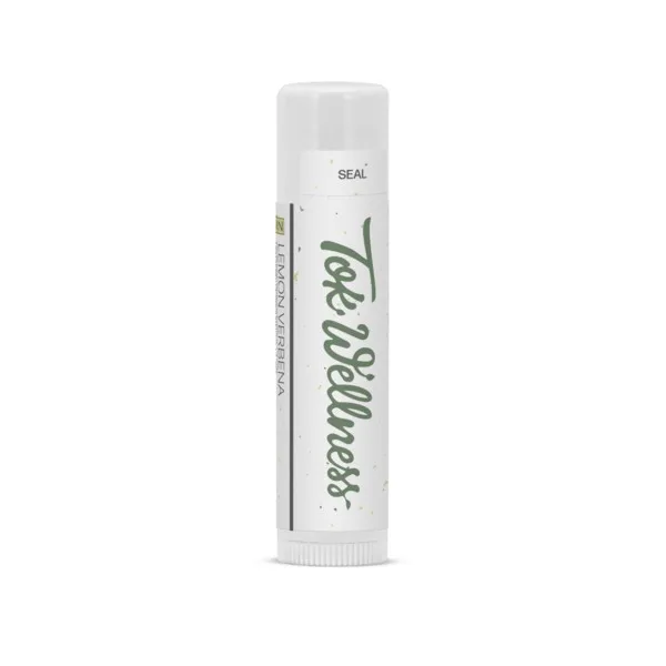 Lemon Verbena Natural Lip Balm in White Tube view 2