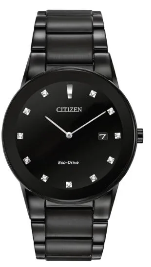 Citizen® Men's Axiom Eco-Drive® Black Ion Stainless Steel Watch w/Black Dial
