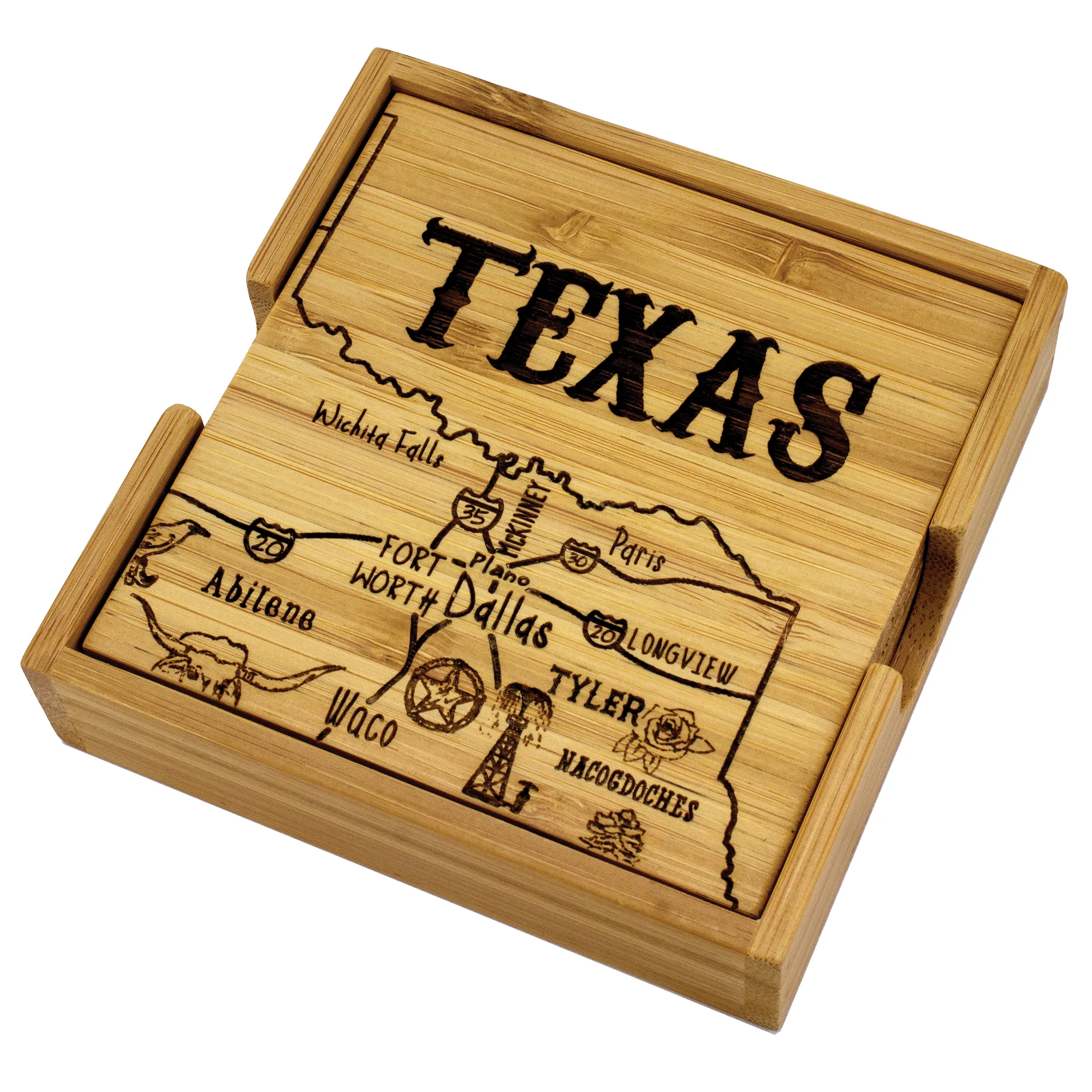 Texas Puzzle Coaster Set view 3