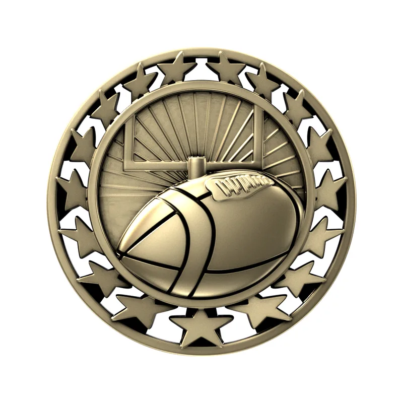 Antique Football Star Medal (2-1/2")