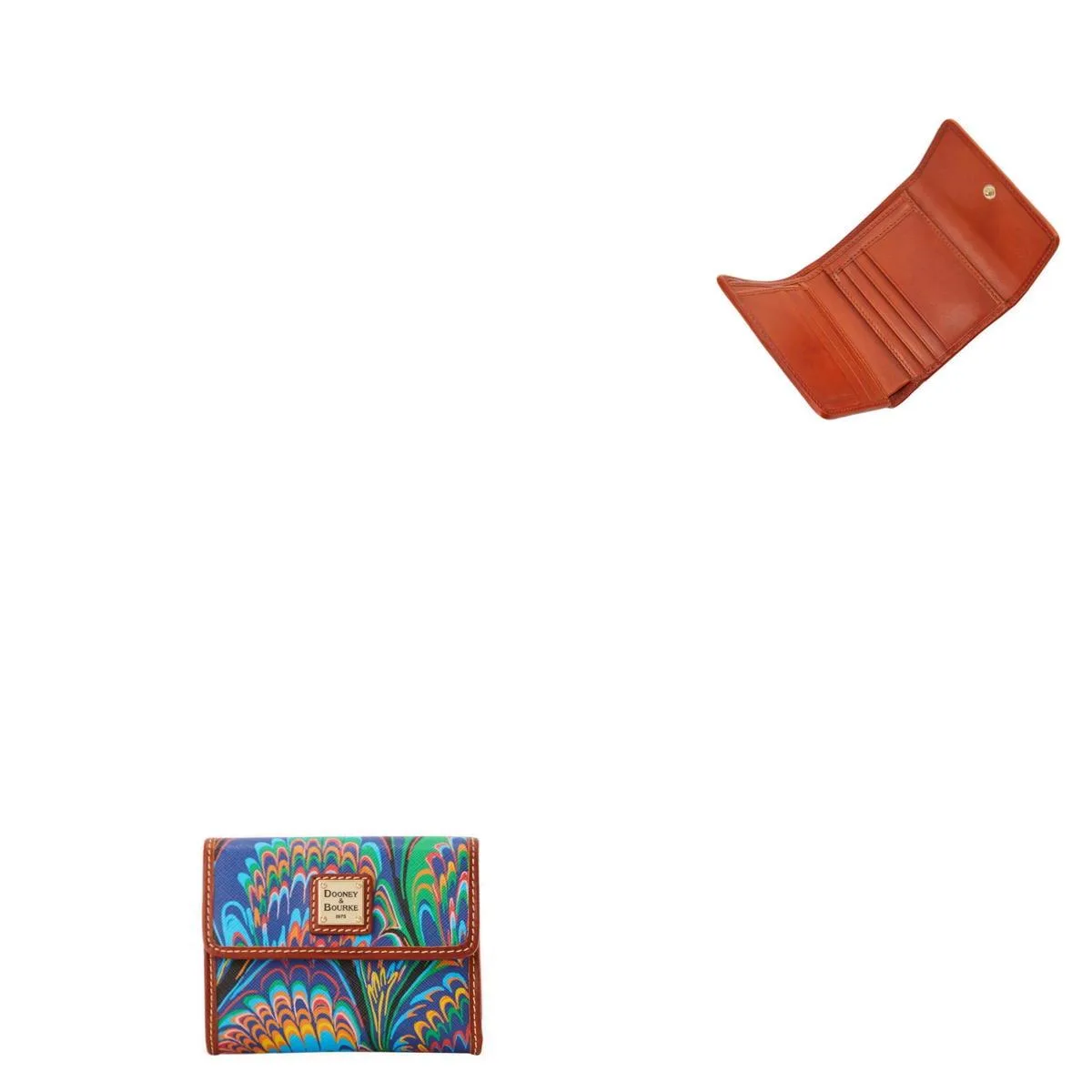 Dooney & Bourke Plumes Small Flap Wallet - Blue