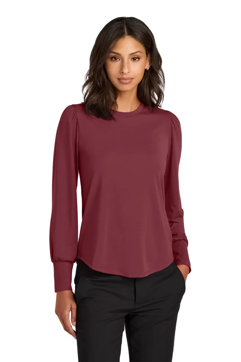 Mercer+Mettle® Women's Stretch Jersey Long Sleeve Blouson Top view 3