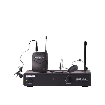 Gemini Uhf Wireless Black Headset/Lavalier Microphone System