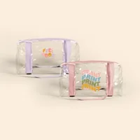 Clear Vinyl Barrel Bag — Red Webbing (PMS 200C)