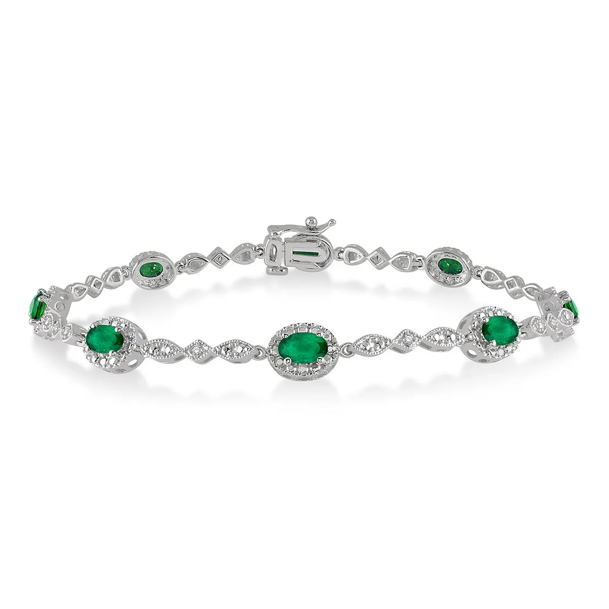 Jilco Inc Emerald & Diamond Bracelet