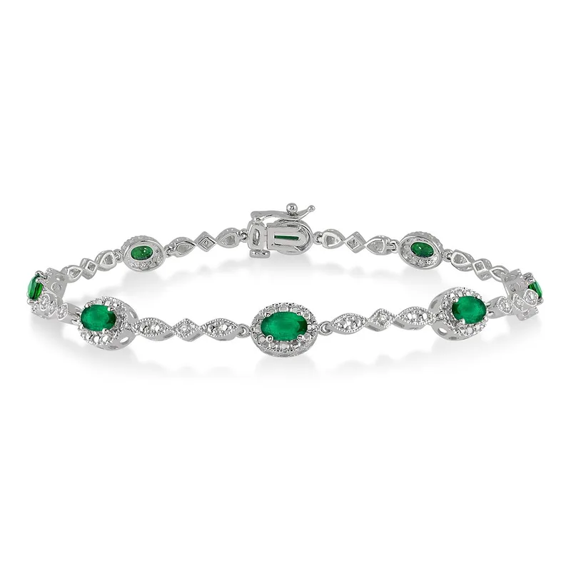 Jilco Inc Emerald & Diamond Bracelet