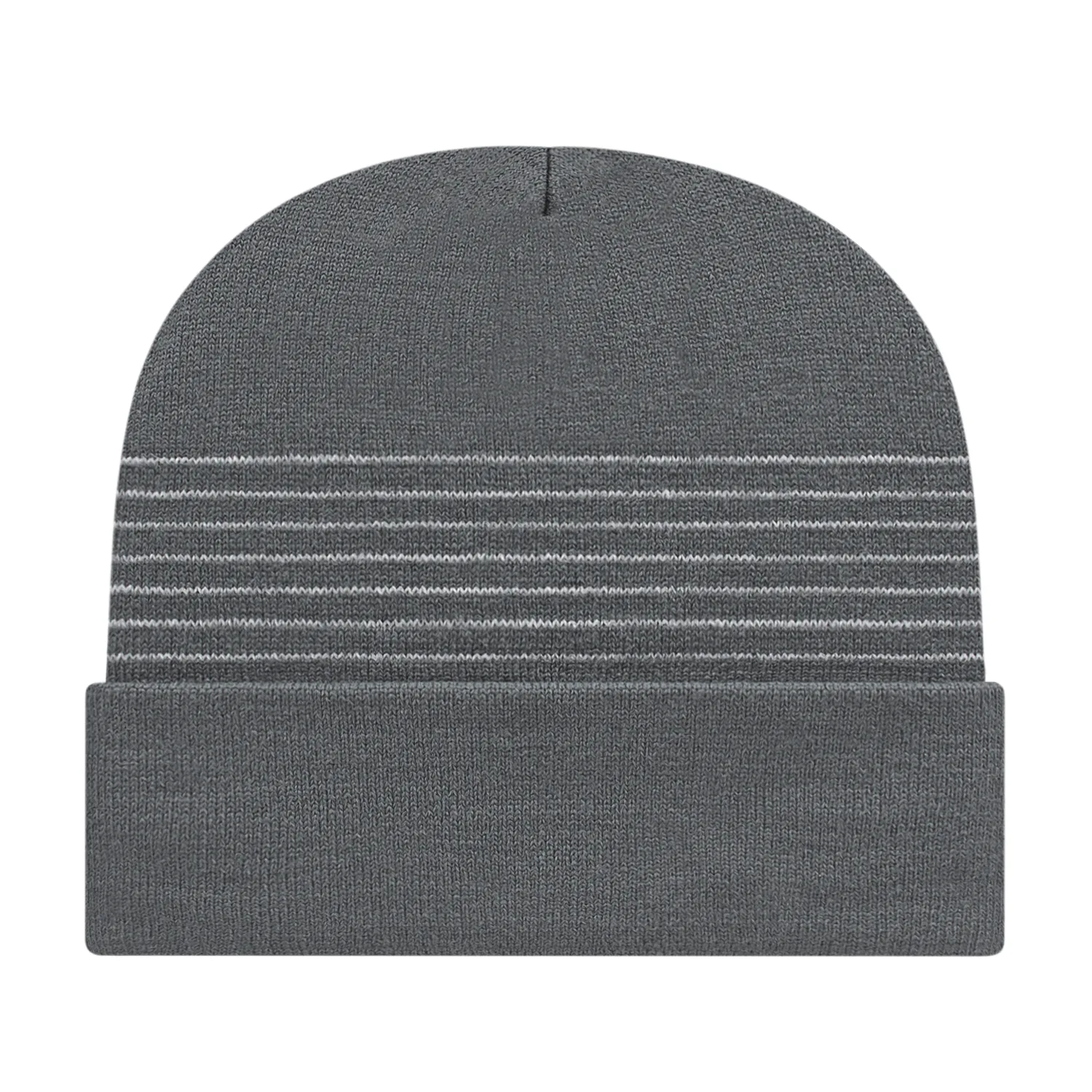 Thin Striped Knit Cap with Cuff view 4