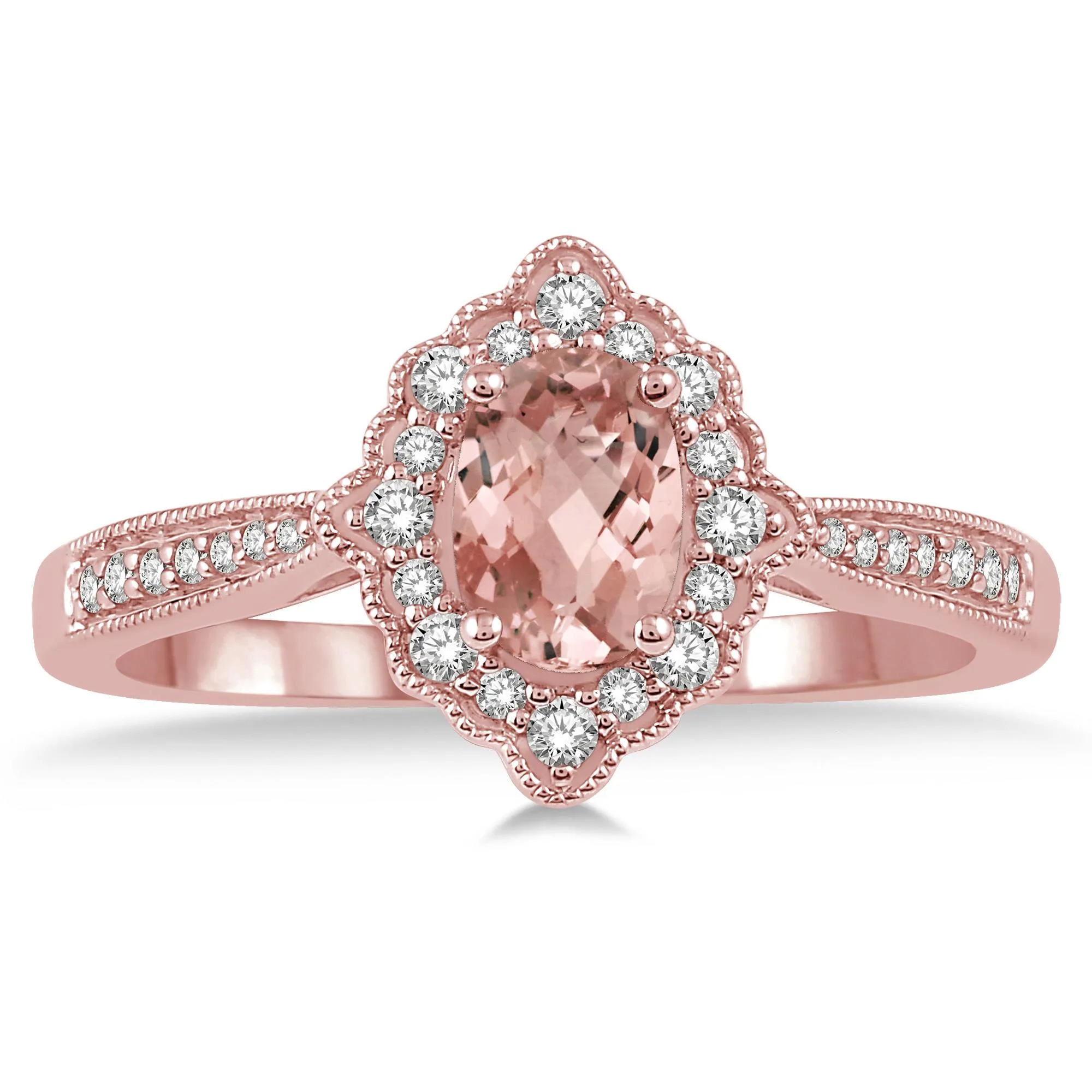 Jilco Inc Morganite And Diamond Ring - Size 9