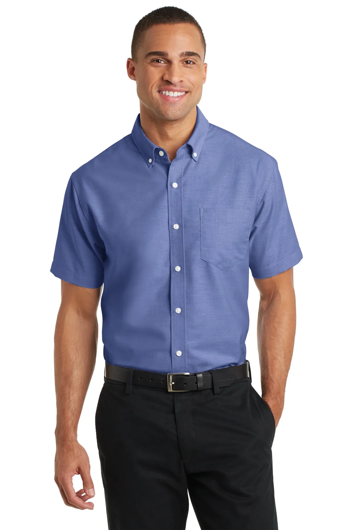 Port Authority® Short Sleeve SuperPro™ Oxford Shirt. view 2