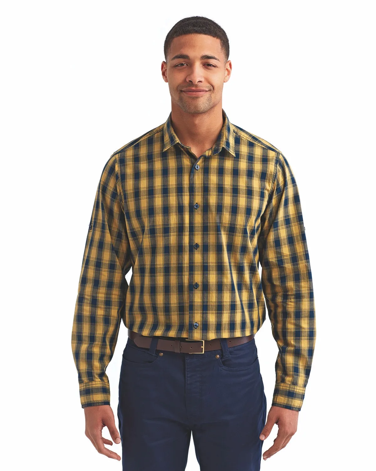 ARTISAN COLLECTION BY REPRIME Men's Mulligan Check Long-Sleeve Cotton Shirt