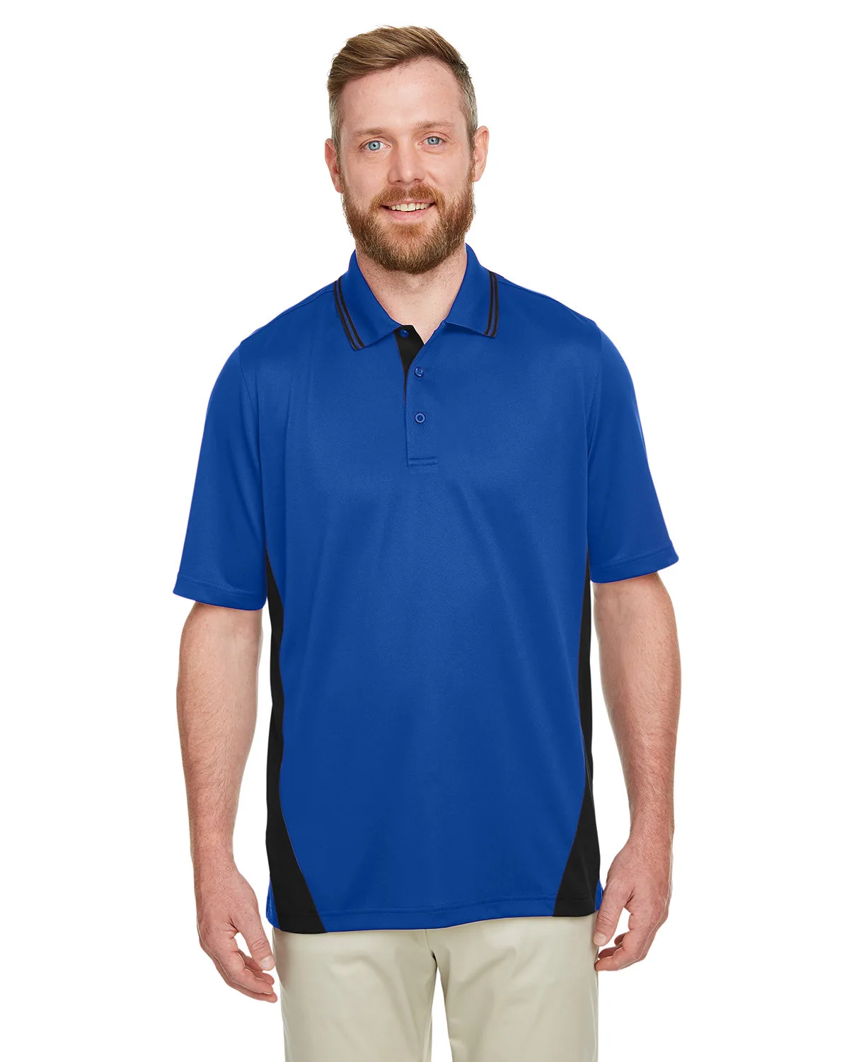 Harriton Men's Tall Flash Snag Protection Plus IL Colorblock Polo view 6